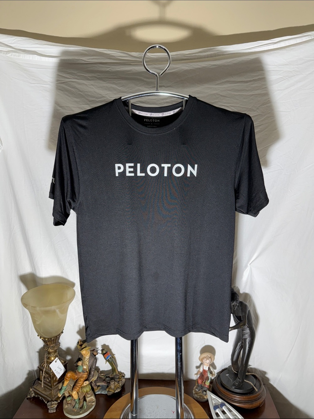 Peloton Black Short Sleeve Performance Tee with White Logo